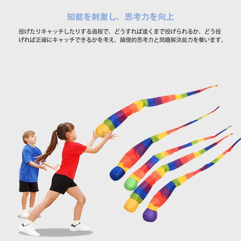DFsucces Set of 4 Rainbow Toss Fluttery Flying Toss Toy
