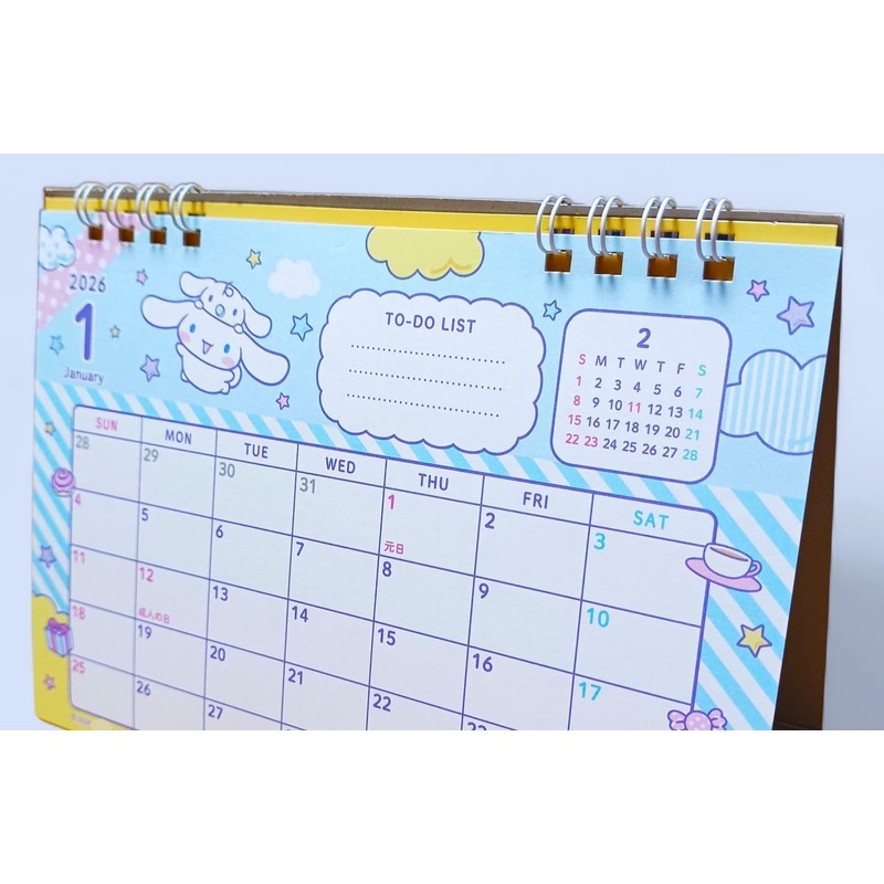Dandelion Calendar 2026 Tabletop Cinnamorol, Desk Ring Calendar