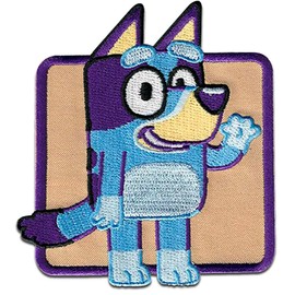 Comercial Mercera, Sew-On Patches, Bluey, Brown Colour, Ideal for Hats, Jackets, T-Shirts or School Bags, 100% Polyester, 6 x 8 cm