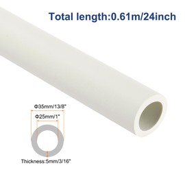 QUARKZMAN 61 cm Pipe Insulation Foam, Diameter 25 mm, Insulation Thickness 5 mm, Heating Pipe Cover for Fitness Equipment, Pipes, Handling (White)