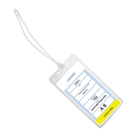 Bulk 10 Pack - Premium Vinyl Cruise Ship Luggage Tag Holders with 9" Worm Loops Attach to Your Suitcases, Bag Handles & Carry On Luggage - 3 1/2 x 7 Clear Protective Insert Sleeves by Specialist ID