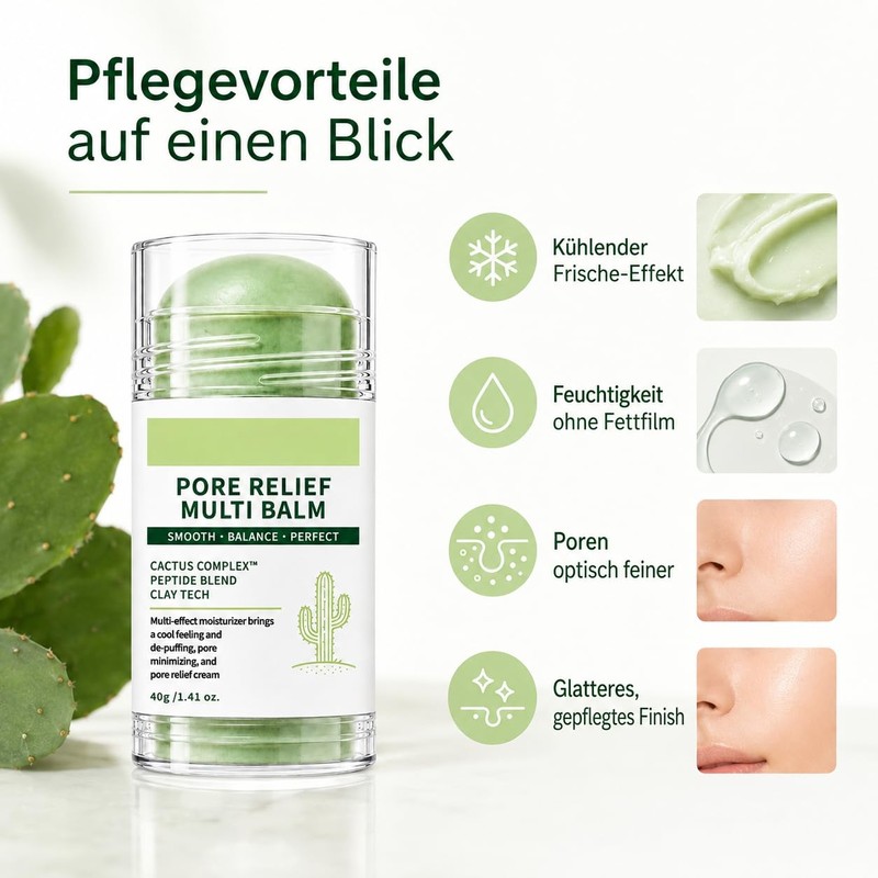 Cactox Pore Relief Multi Balm Stick, Pore Soothing Stick 40