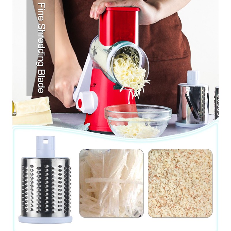 Ourokhome Vegetable Mandoline Slicer Chopper- Rotary Cheese Grater with 3