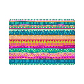 Colorful Stripe Bath Mats, Colorful Ethnic Pattern Bath Rugs, Vibrant Colors Bath Decor, Aztec Pattern Bath Rug, Multicolored Bath Mat 18"x30"