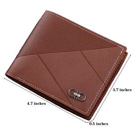 MUFANDUO Slim Wallet for Men with Money Clip, Minimalist Wallet with Zipper, Bifold Mens Wallets with Credit Card Holder, PU Leather Men's Wallet with Coin Purse, Carteras Para Hombres (Brown d)