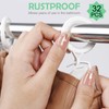 WCIC 32 Pack Curtain Rings and Hooks White 30mm Hanging