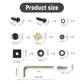 Anti Theft Stainless Steel License Plate Fasteners Set,Anti Theft License Plate Screws Kits for Securing Frames and Covers,Socket Head Cap Screw,Caps Cover for Front Rear Frame Holder Mounting