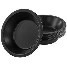 KOHAND 12 PCS 12.6x12.6x3cm Black Individual Round Pie Tins, Carbon Steel Mini Quiche Dishes, Non-Stick Coating Round Mini Tart Tins for Baking