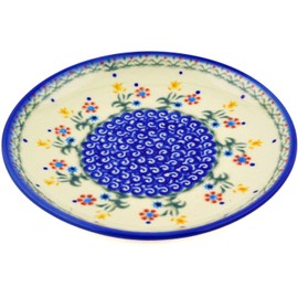 Polish Pottery Dessert Plate 7-inch Spring Flowers