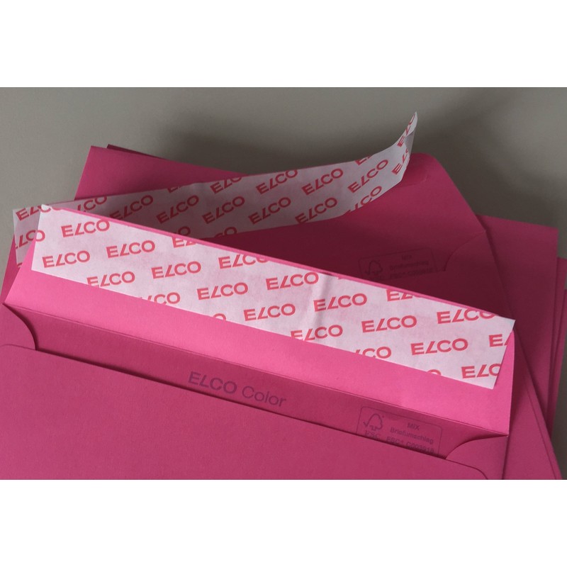 50 Envelopes, Pink, Eosin Red, by ELCO, C6 = 162