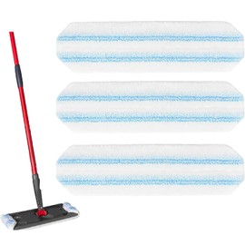 3-Pack Replacement Mop Pads for O-Cedar H2prO/ Vileda H2prO Flat Mop System | Washable Reusable Microfiber Pads