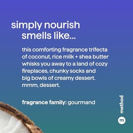 Method Method Moisturizing Conditioner, Simply Nourish with Shea Butter, Coconut, and Rice Milk Scent Notes, Paraben and Sulfate Free, 13.5 oz (Pack of 1)