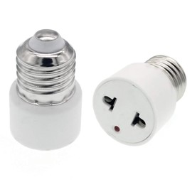 E26 E27 Light Socket to 2 Prong Outlet Adapter,TWDRTDD Medium Base Light Socket Outlet Adapter (2 Pack)