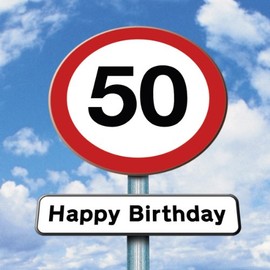 Twizler 50th Birthday Card - Roadsign - 50 Year Old – Age 50 Birthday Card