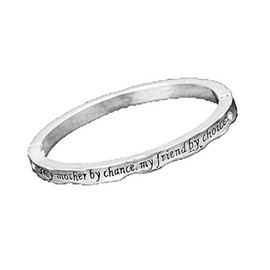 Equilibrium Silver Plated Bangle My Mother by Chance, My Friend by Choice”