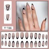 24-Piece Set of Almond Nails, French Artificial Nail Pads, Glossy