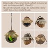 Tfwadmx Coconut Hide with Ladder, Natural Coconut Fiber Hanging Birdhouse