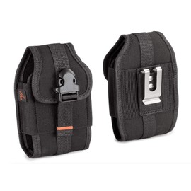 Agoz Carrying Case for Kyocera Cadence S2720, Heavy Duty Rugged Canvas Vertical Case Holster Pouch Cover with Metal Clip, Belt Loops, Card Slot & Front Buckle Clip