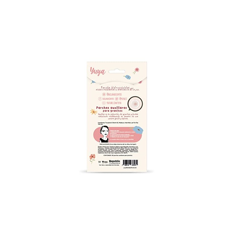 Republic Cosmetics Yuya 4 cajas Parche granitos 36 pzas c/u