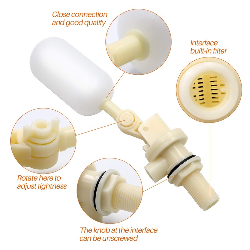 Float Ball Valve Plastic Water Float Valve 1/2 Inch Mini