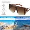 FEISEDY Women Sunglasses, Oversized Square Flat Top Shield Shades for