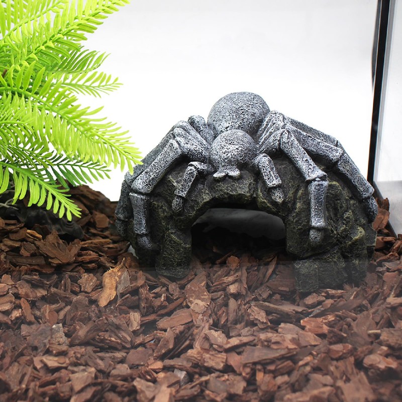 Reptile Rock Cave Hideouts Terrarium Habitat Decor Gecko Tank Accessories