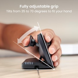 Contour Unimouse Ergonomic Vertical Mouse Adjustable 35°-70° Tilt Angle, 6 Programmable Buttons for Productivity, Customizable Thumb Rest for Wrist Pain Relief | Plug & Play Mac/PC - Wired - Left