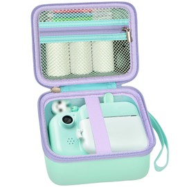 PAIYULE - Funda compatible con cámara instantánea para cámaras de video digitales, soporte de almacenamiento, cámara y papel de impresión (solo caja) (verde)
