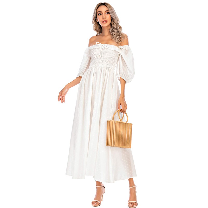 R.Vivimos Women Summer Half Sleeve Cotton Ruffled Vintage Elegant Backless