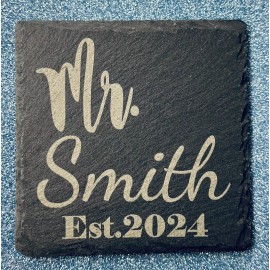 Unbranded Personlized Wedding gifts for Bride and Groom, Custom Slate Coasters, Home Gift