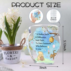 Hunny Pot Shape Acrylic Desk Decor Winnie Friendship Gifts for Women Inspirational Gifts, Pooh Quotes Desk Sign Decor, Birthday Gifts Graduation Gifts for Women Best Friend Mom Sister - 01