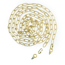 Giluta Gold Pendant Light Fixture Chain Heavy Duty 15 Feet Chandelier Chain Hanging Extension for Fruit Basket Lantern Plant Supports to 65 lbs Maximum Weight