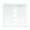 Leviton 42080-3WP 3-Port Dual Gang QuickPort Wallplate with ID Windows,