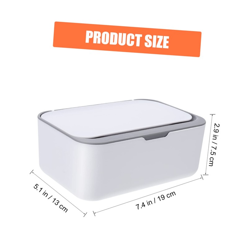 GLEAVI 1Pc Capacity Tissue Box Grey Material Wet and Dry