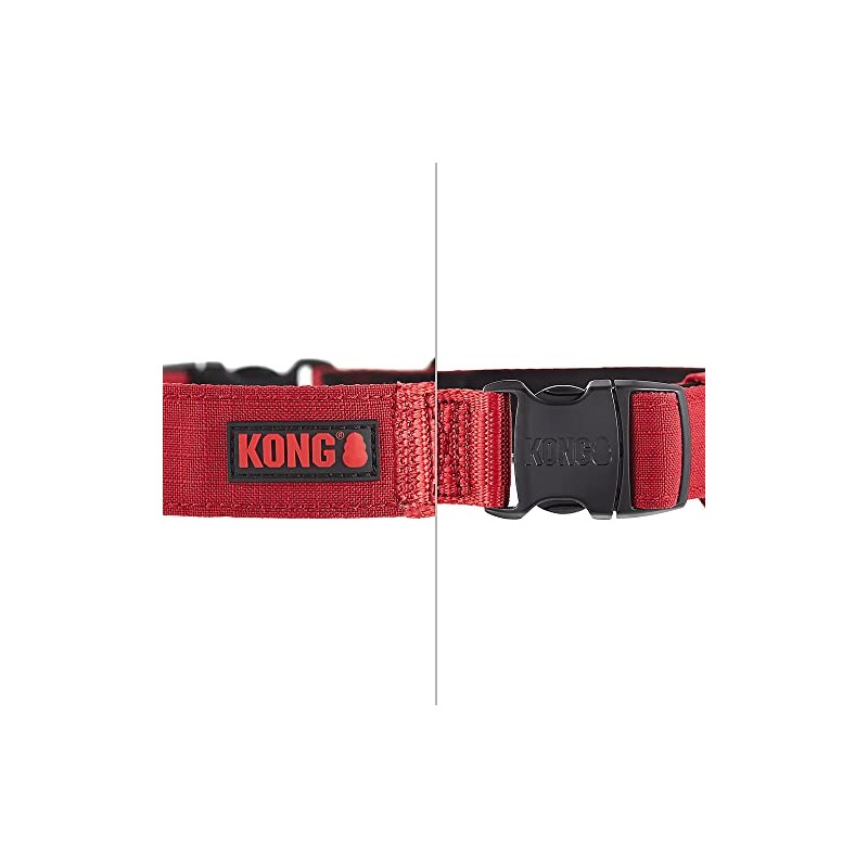 KONG Collar de perro acolchado ultra duradero con asa c