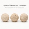 Artisanal Abode Natural Travertine Decorative Sphere, 3.94 Inch Stone Ball