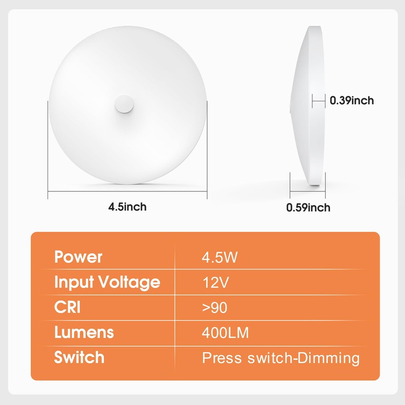 GZV RV Interior Lights, RV LED Ceiling Puck Light, 4