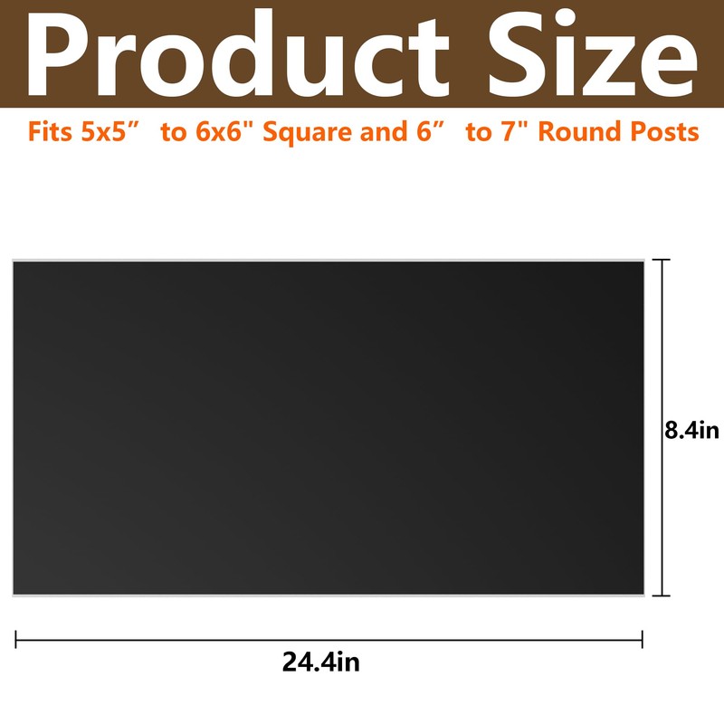DECOHS 8 Pcs Fence Post Protection, 24.4 x 8.4 Inch