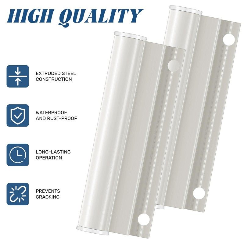 CroBlissful 4 Sets Hinge Leaf for Aluminum Doors - White