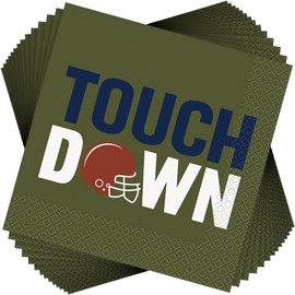 Army Green Touchdown Tailgate Football Luncheon Napkins - 16-Pack - Perfect for Football Fans & Parties
