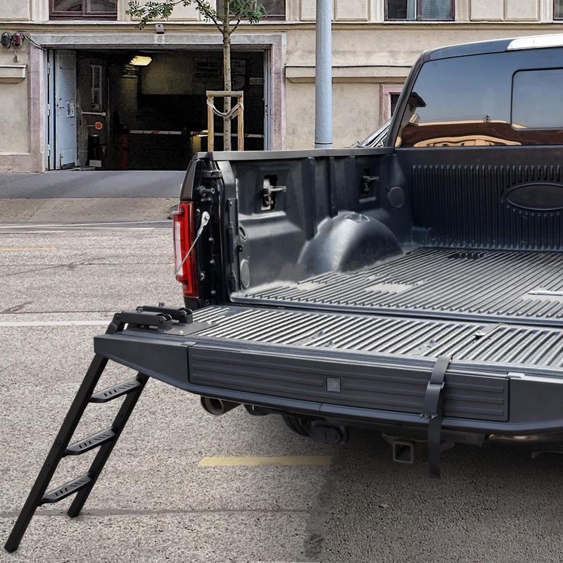 KEWISAUTO Foldable Pickup Truck Tailgate Ladder, 45" Heavy Duty Universal