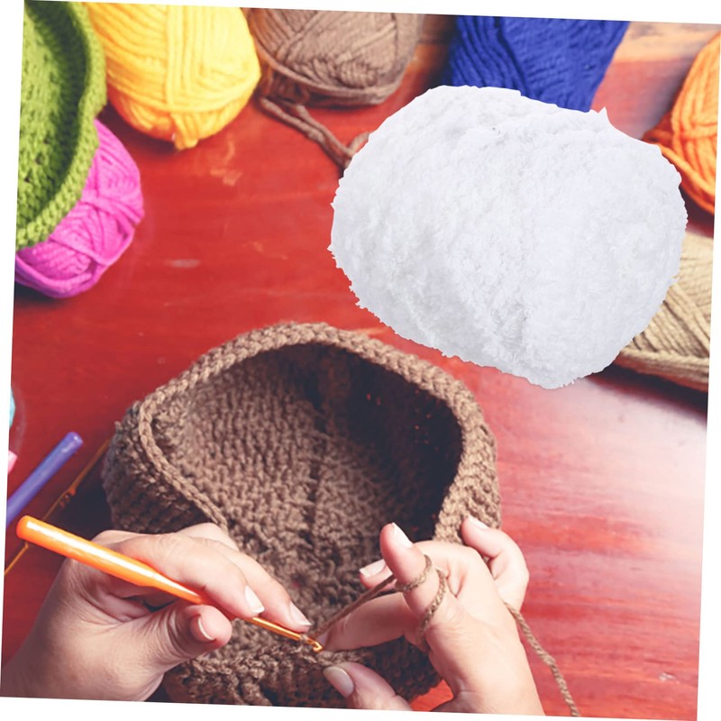 Tofficu 2rolls Soft Coral Fleece Knitting Yarn Replaceable Multi-Function Crochet