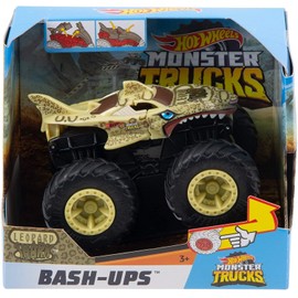 HOT WHEELS Monster Trucks BASH-UPS Assortment 1:43 scale Toy Trucks Giant Wheels Stylized Chassis Breaks Apart on Impact Ages 3 and Older
