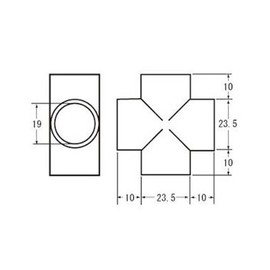 High Logic 37049 Cross for Stainless Steel Pipes 1.0 inches (25 mm)