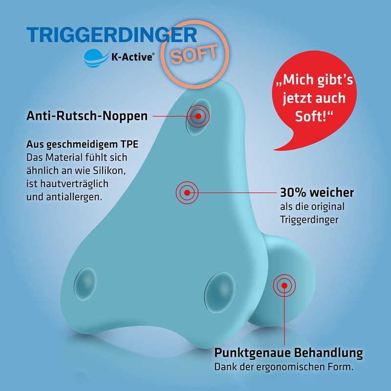 Triggerdinger by K-Active® Comfy Set Soft, Trigger Point Pusher Set,
