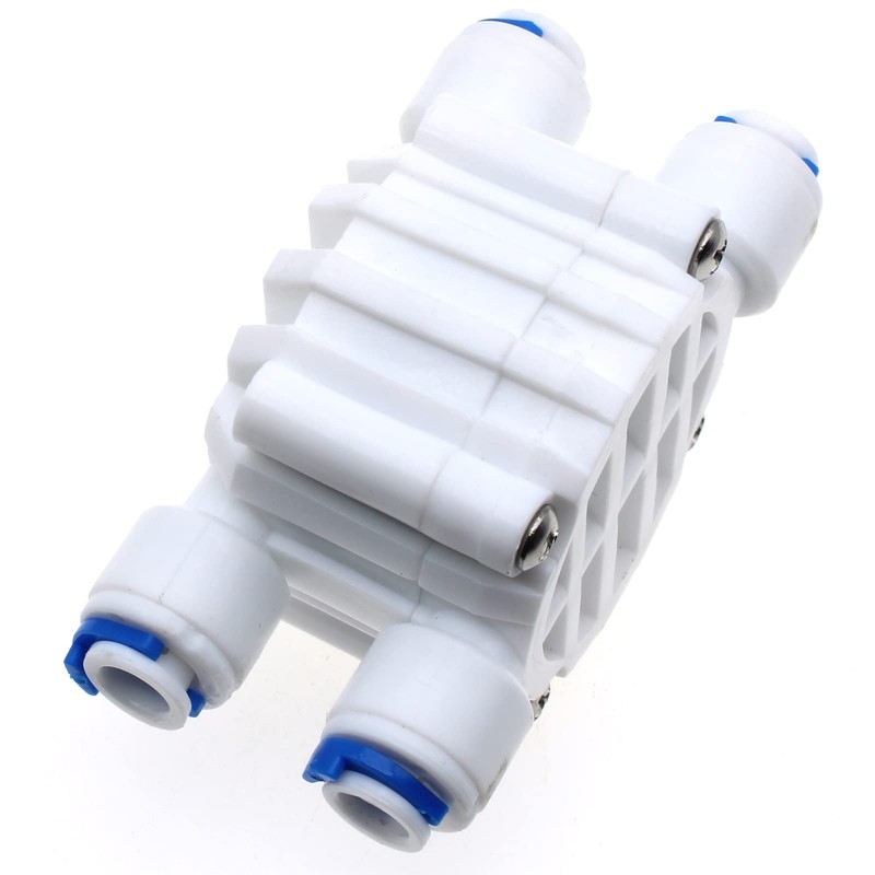 1/4" Tube 4 Way Port Auto Shut Off Valve Quick-Connect