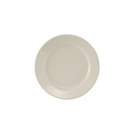 Tuxton China TRE-031 Plate, 6-1/4" Diameter, Round, Wide Rim, Rolled Edge, Microwave and Dishwasher Safe, Oven Proof, Fully Vitrified, Ceramic, Reno, American White/Eggshell, Pack of 36