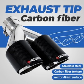 FAIZJUNBEN Carbon Fiber Exhaust TipDual exhaust tips with 2.5-inch inlet and 3.5-inch outletMirror textured carbon fiber exhaust tip