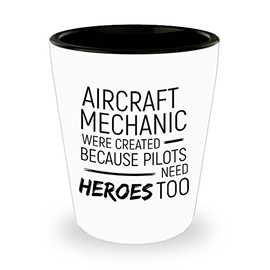 Valentine's Day Unique Gifts for Men, Funny Gifts for Coworkers, Aircraft Mechanic Shot Glass