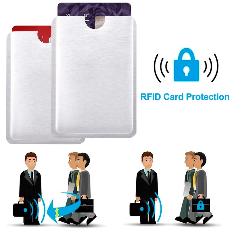 OIIKI 20PCS Silver RFID Blocking Sleeves, RFID Credit Card Holders,